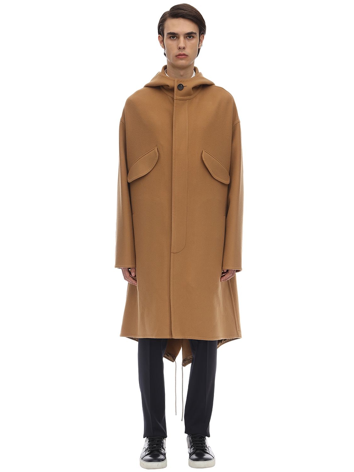 LANVIN HOODED WOOL & CASHMERE COAT,70IAGD010-NJY1