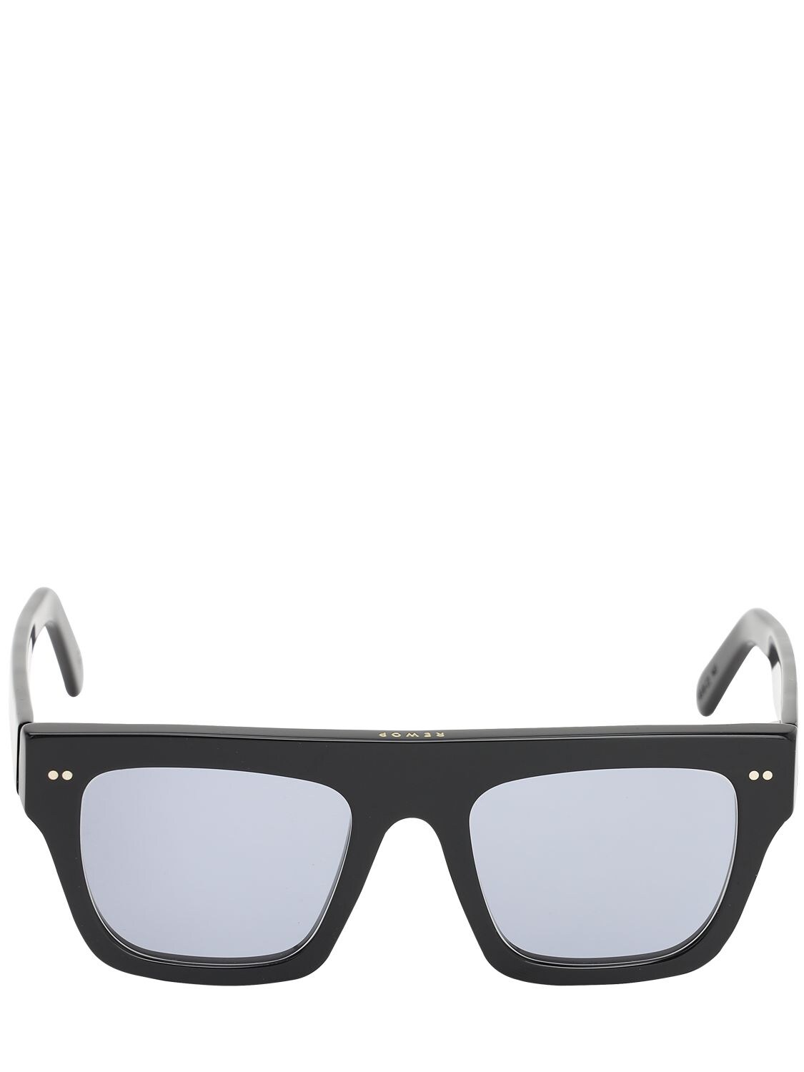 Rewop Milano Tobago Squared Acetate Sunglasses In Black