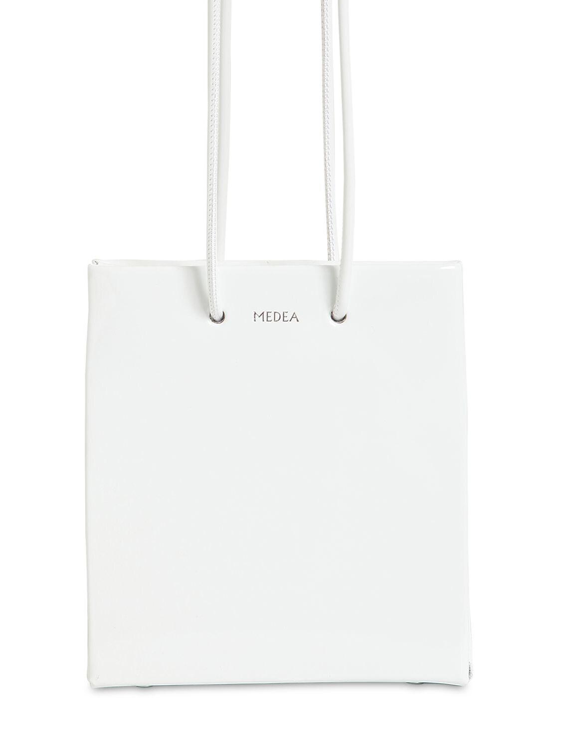 Medea Vinyl Bag W/ Long Shoulder Strap In White
