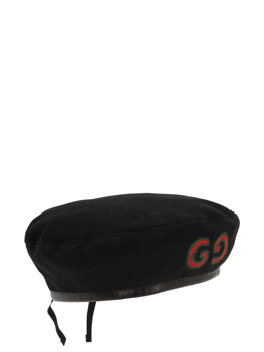 Gucci Paola Monogram Acrylic Blend Hat In Black