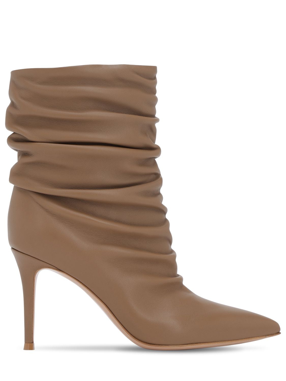 GIANVITO ROSSI 85MM CECILE SLOUCHED LEATHER ANKLE BOOTS,70IAI4003-Q0FNRUW1