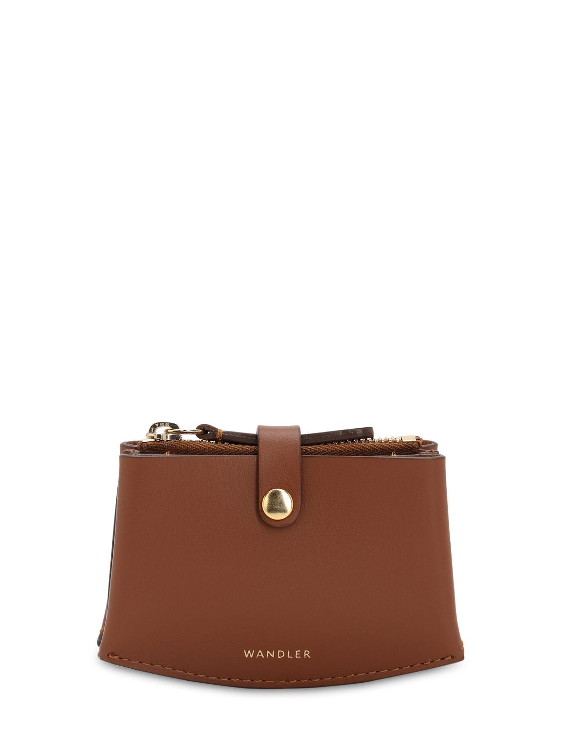Wandler Corsa Smooth Leather Card Case In Tan