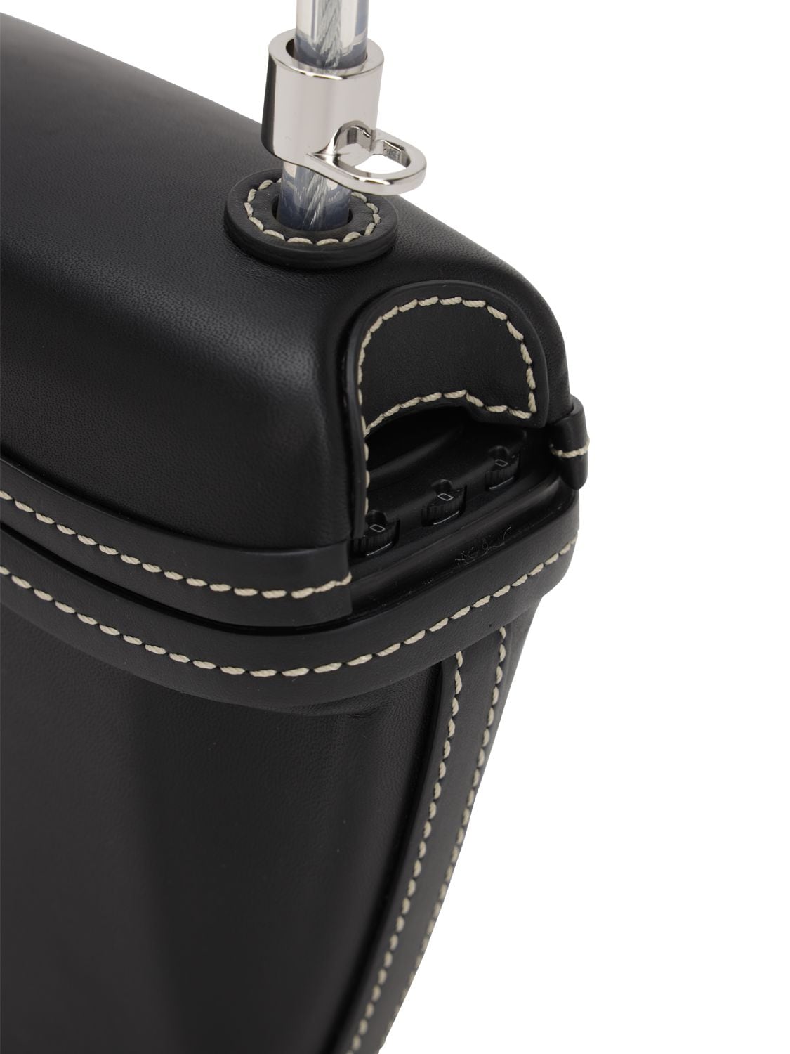 Palm Angels Padlock Leather Shoulder Bag In Black | ModeSens