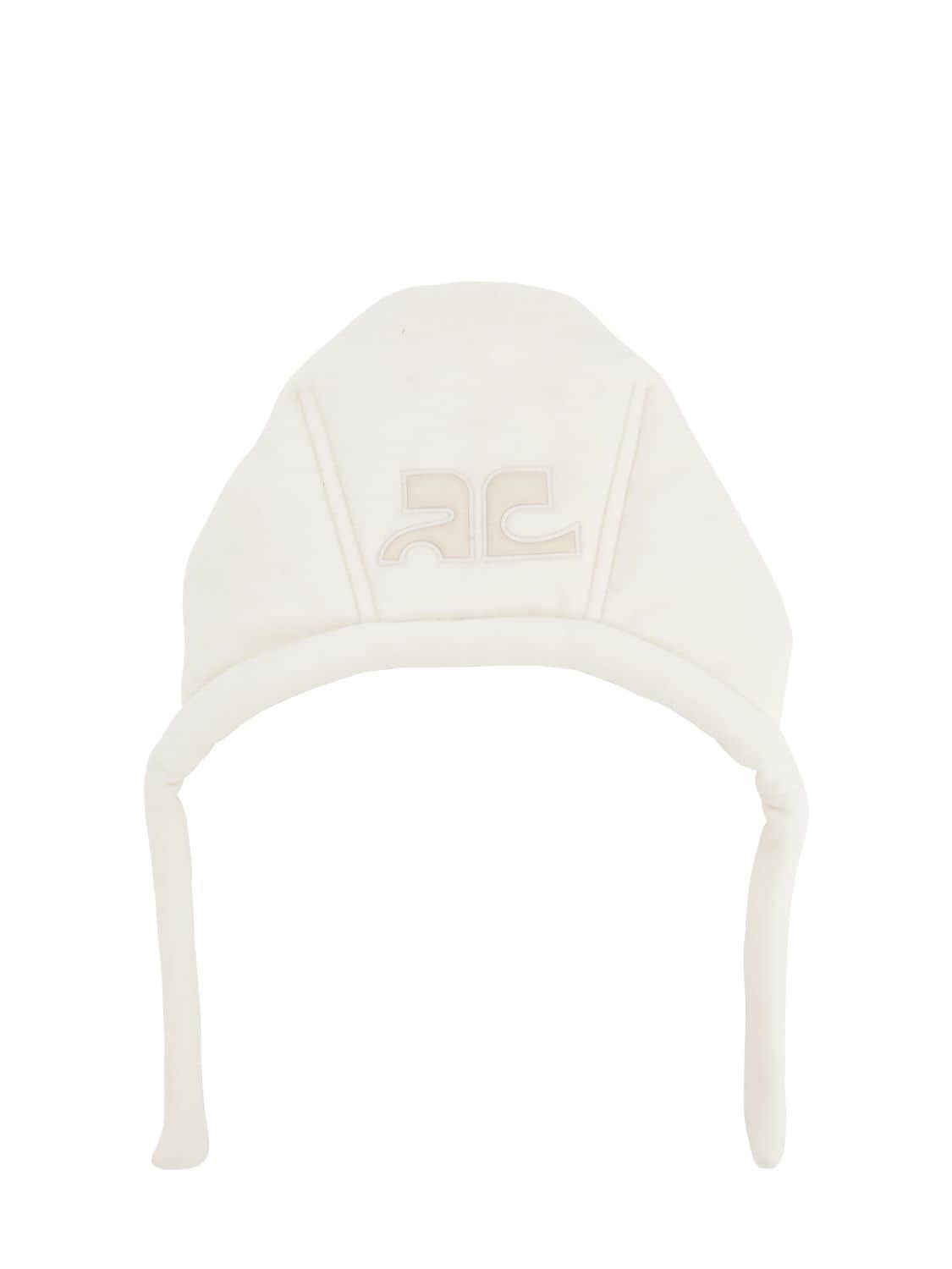 Courrèges Logo Chapeau Wool Blend Hat In Off White