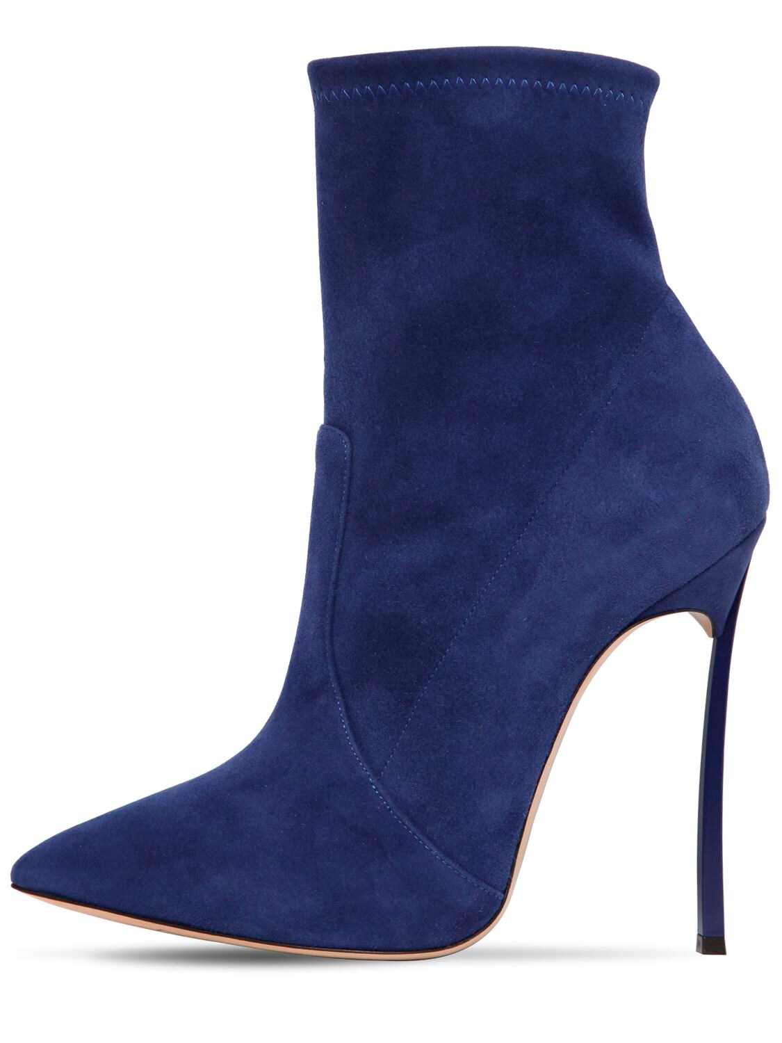 CASADEI 120MM BLADE STRETCH SUEDE ANKLE BOOTS,68IAIM011-NTYWNW2
