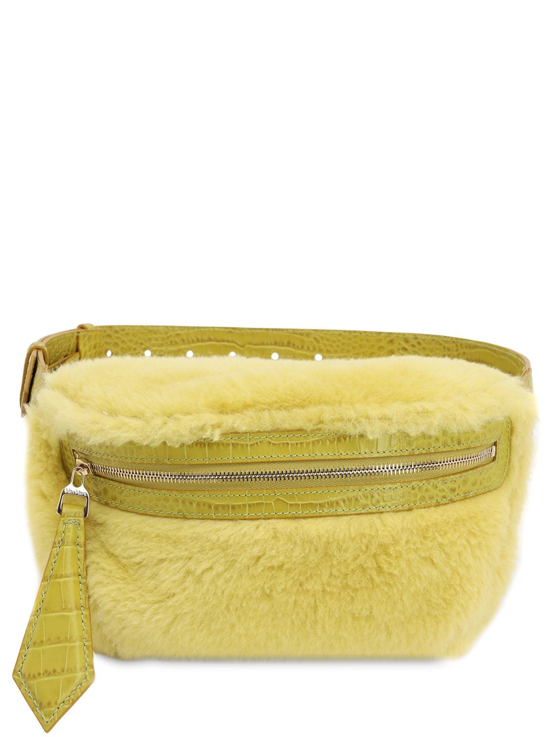 Max Mara Alpaca Blend Belt Bag In Yellow