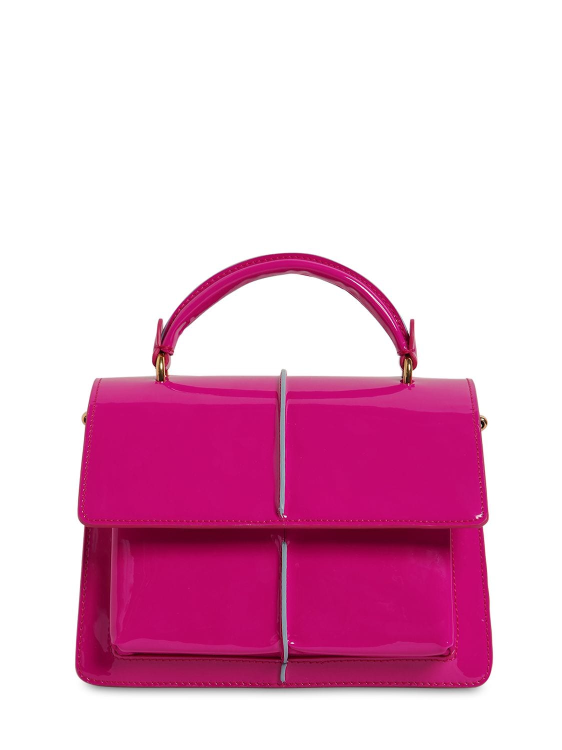 Marni Small Attaché Patent Leather Bag In Orchid