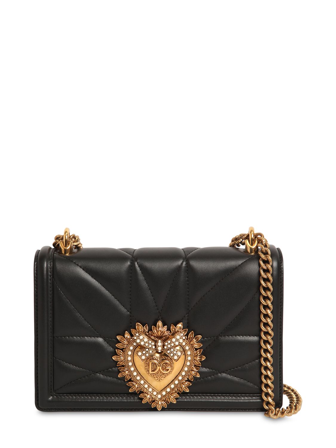 Kleine, Gesteppte Ledertasche "devotion"