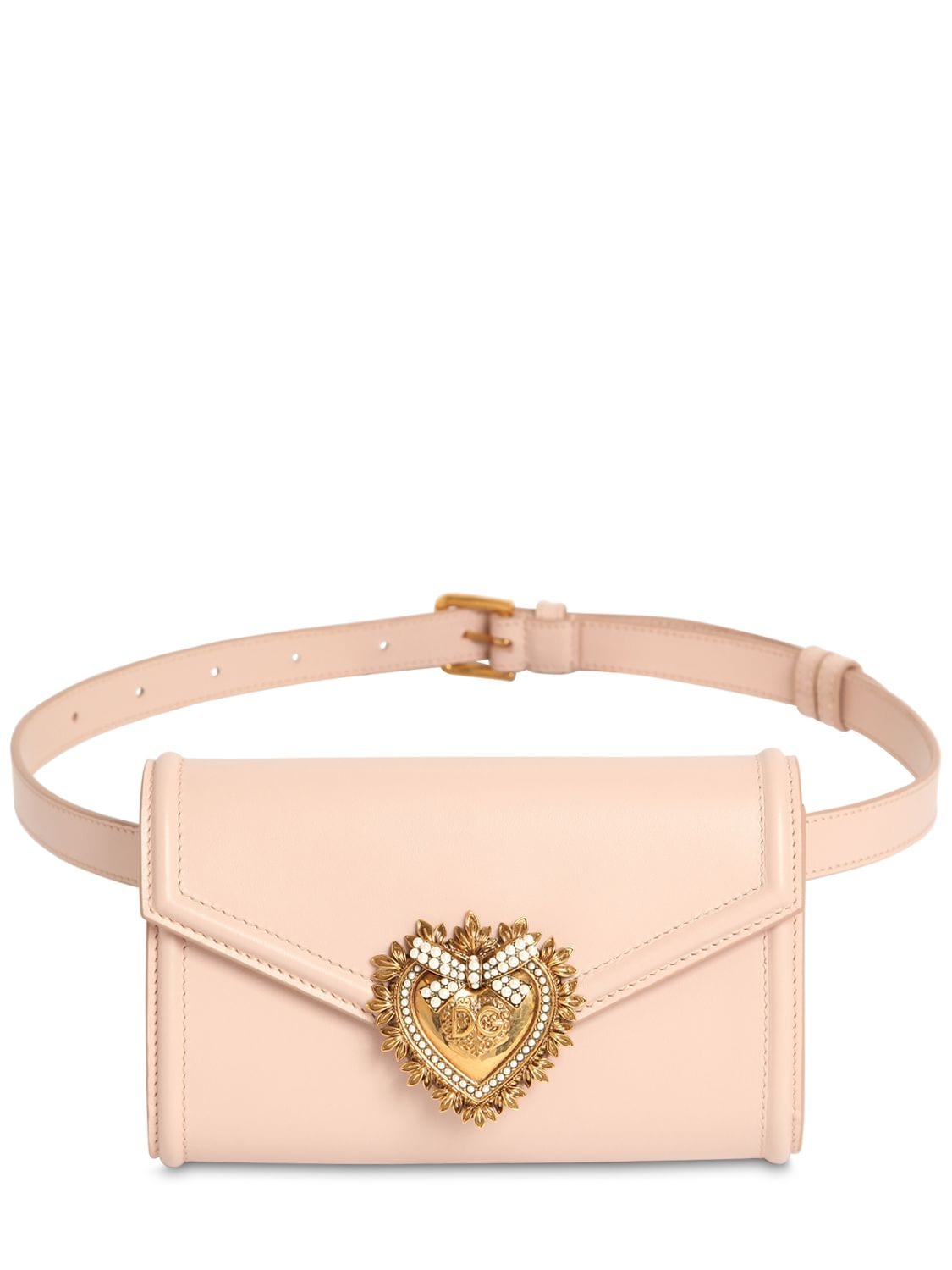 Dolce & Gabbana Devotion Leather Belt Bag In Cipria