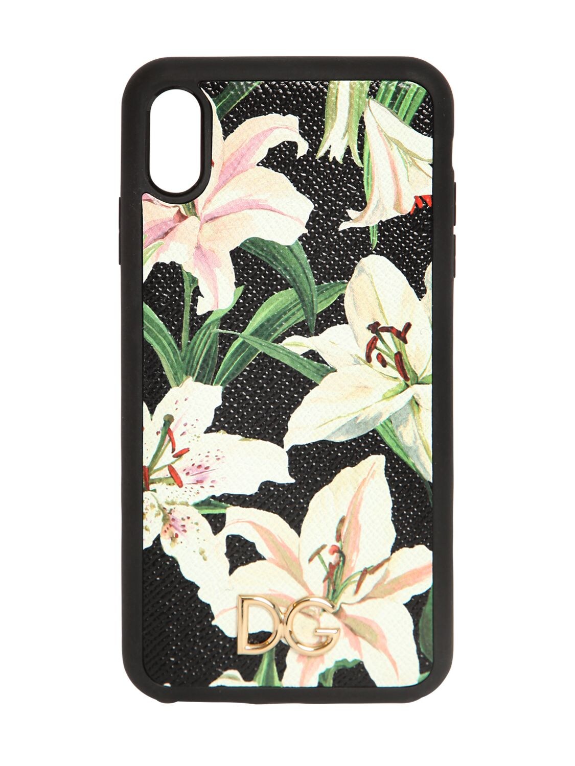 Dolce & Gabbana Lily Print I Phone Xs Max Cover In Gigli Nero