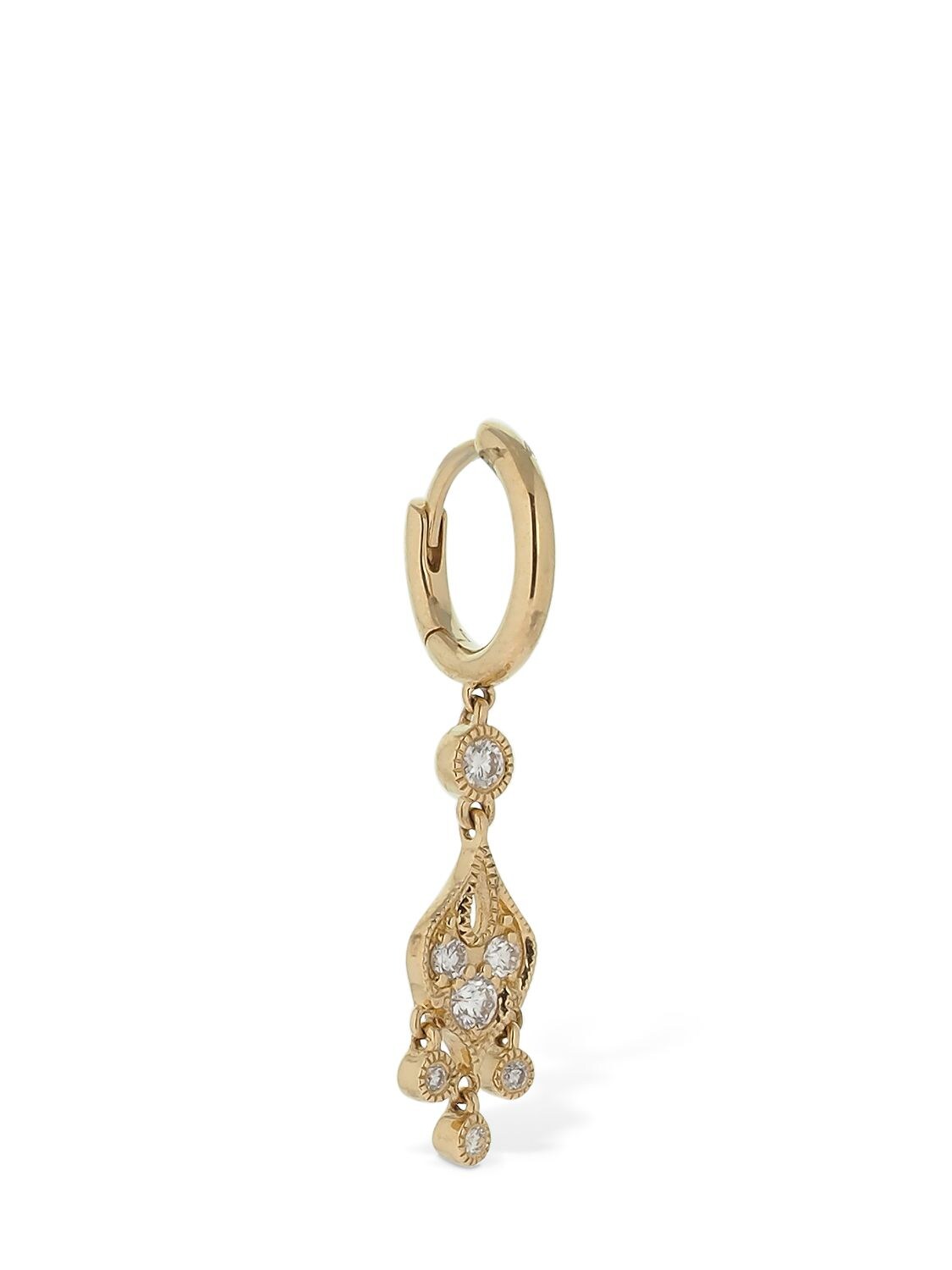 Stone Paris Sultane 18kt & Diamond Mono Hoop Earring In Gold