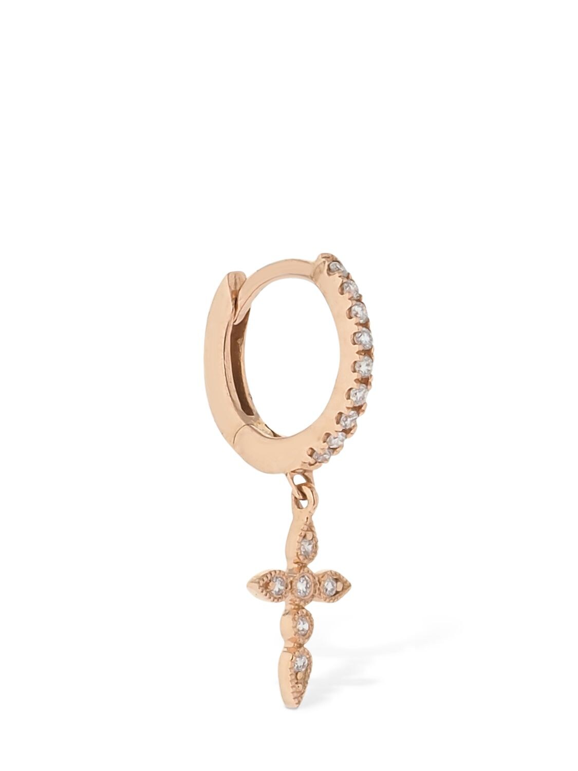 Stone Paris Céleste 18kt Gold & Diamond Mono Earring In Rose Gold