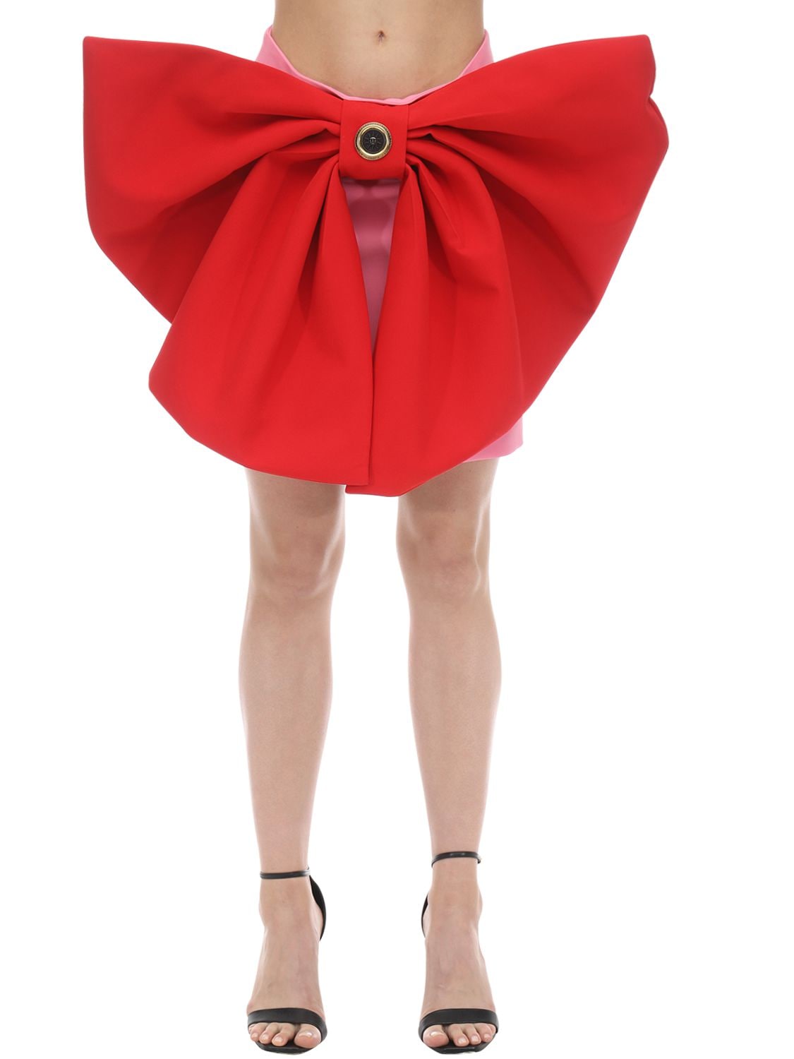 FAUSTO PUGLISI Lvr Exclusive Satin Mini Skirt W/ Bows