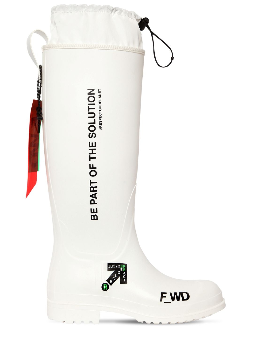 Forward 30mm Printed Rubber Rain Boots In White