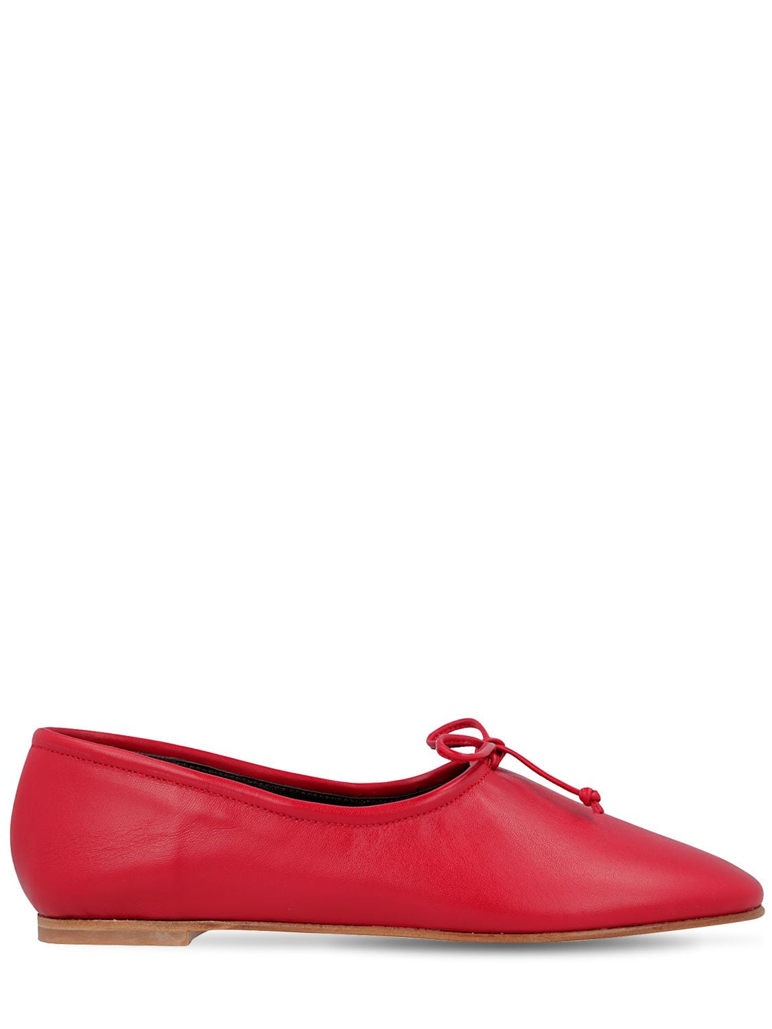 By Far 10mm Agnes Leather Ballerina Flats In Red