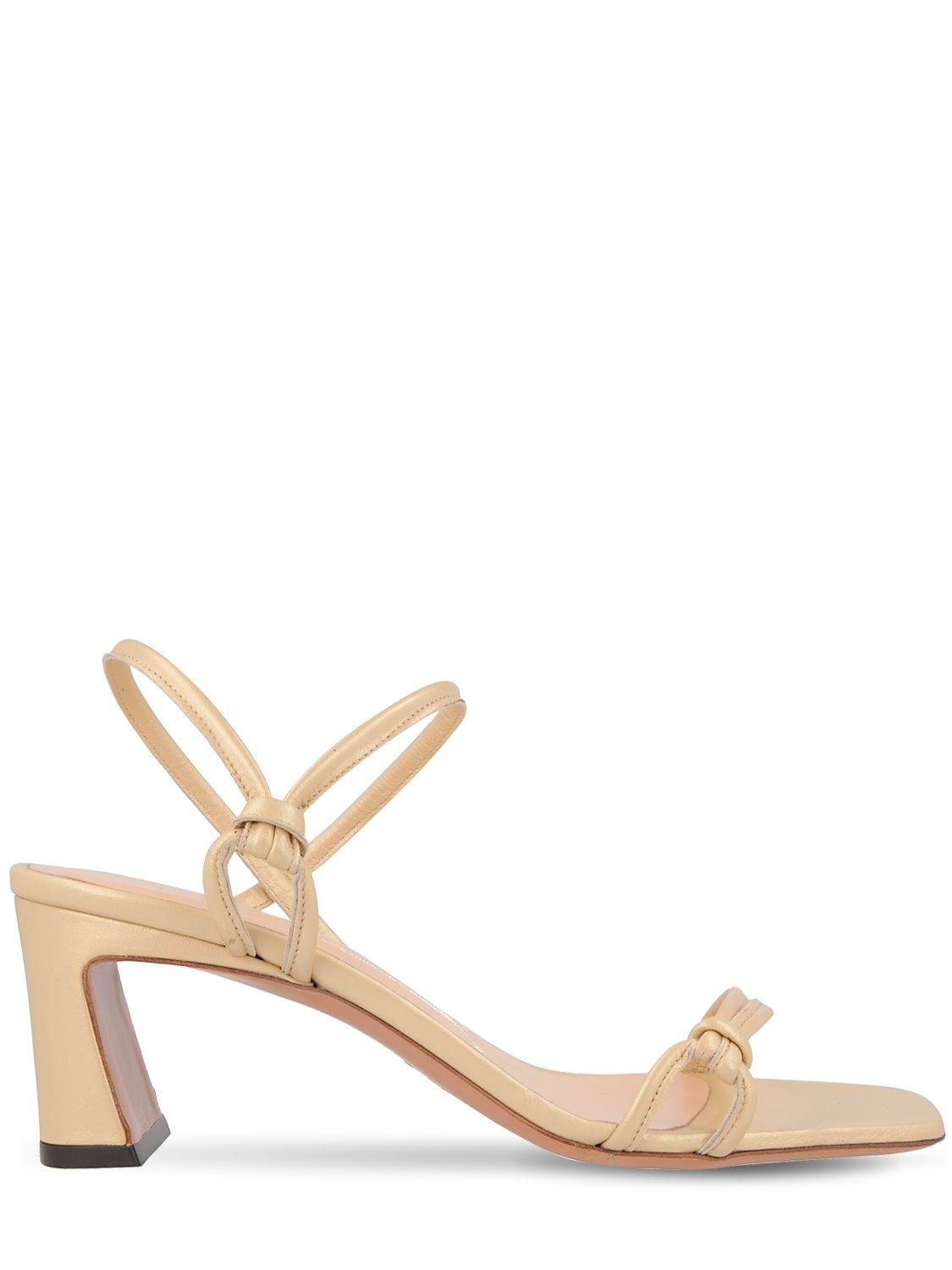 By Far 60mm Charlie Leather Sandals In Cream