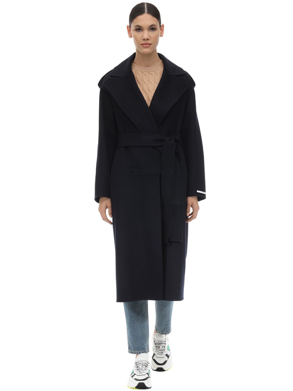 Sportmax - Alatri cashmere coat - Navy | Luisaviaroma