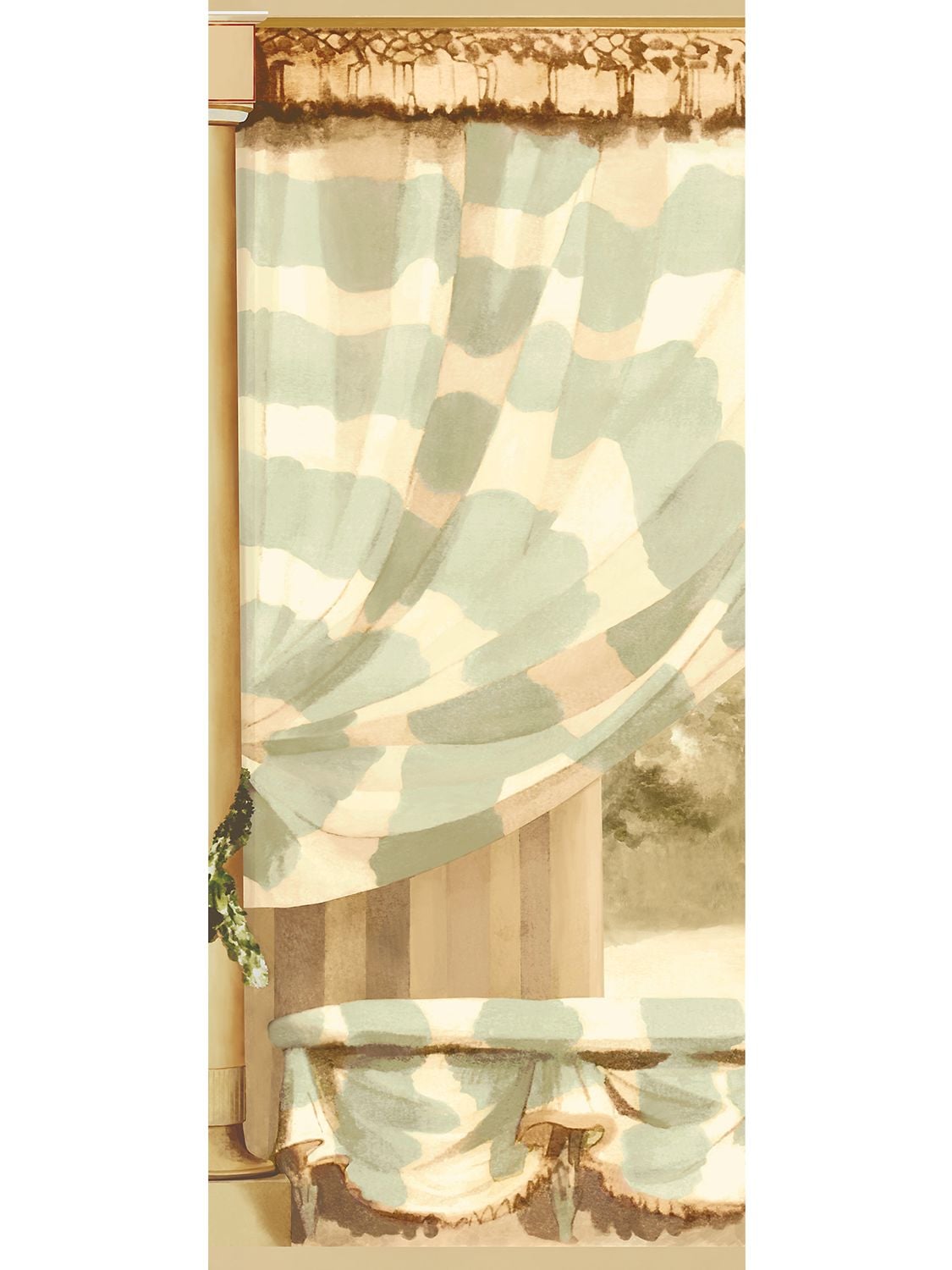 Shop Arjumand's World In The Tent Pale Green 3 Wallpaper In Multicolor