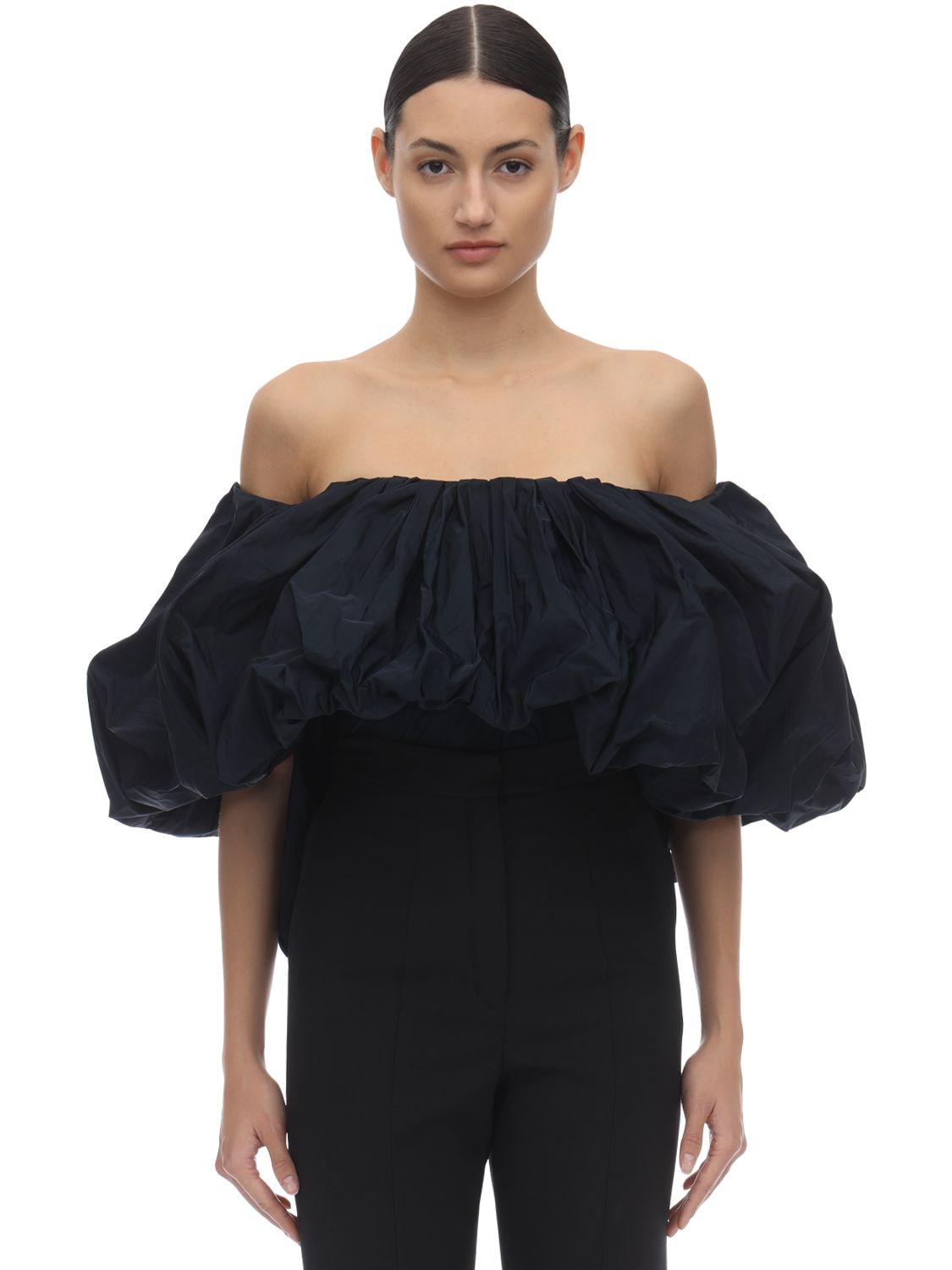 Givenchy Off-the-shoulder Taffeta Top In Blue