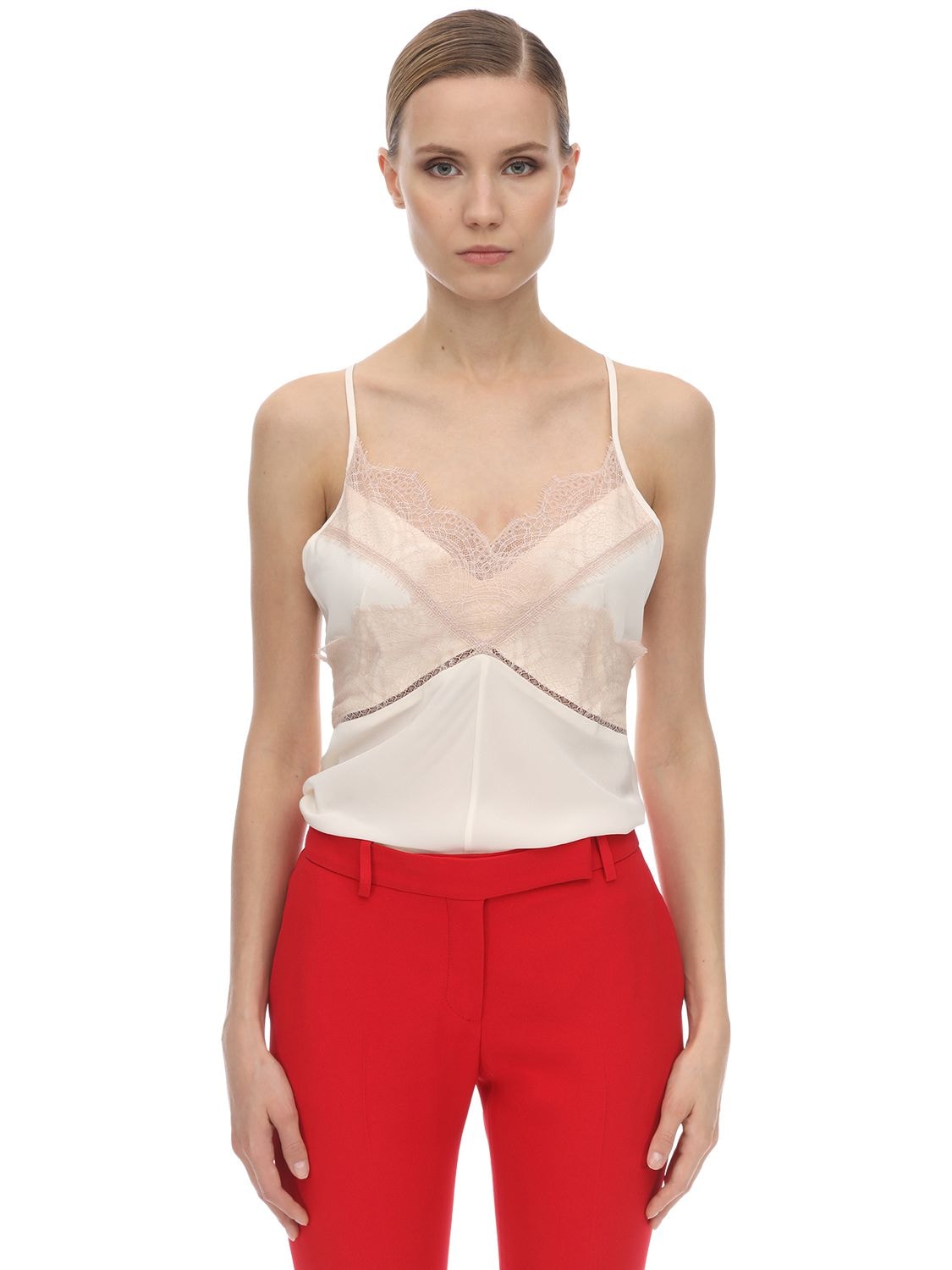 VICTORIA BECKHAM LACED SILK SATIN CAMI TOP,70IDKX027-VKFOSUXMQQ2