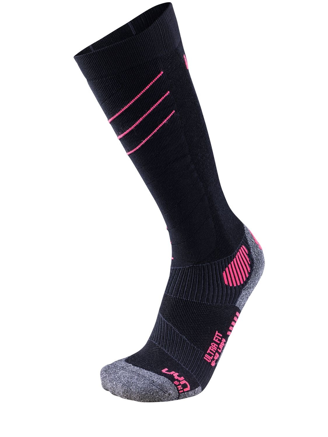 Uyn Ultra Fit Women's Wool Blend Ski Socks In Black,pink