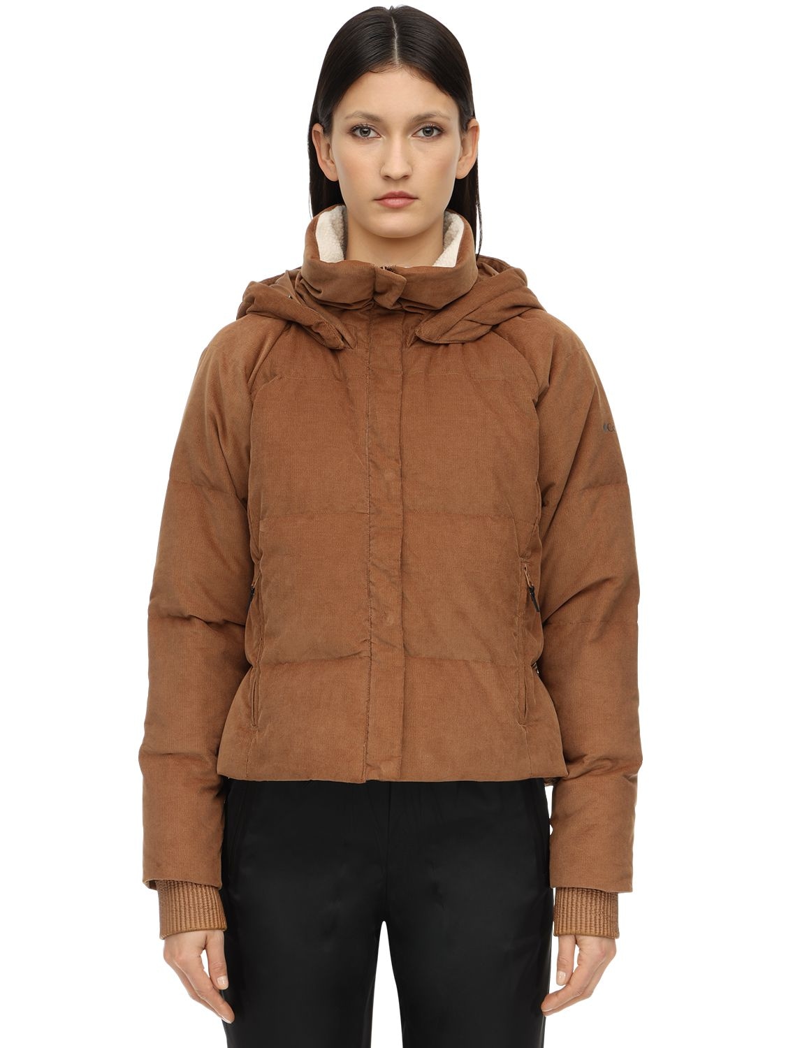 Columbia Ruby Falls Corduroy Down Jacket In Camel