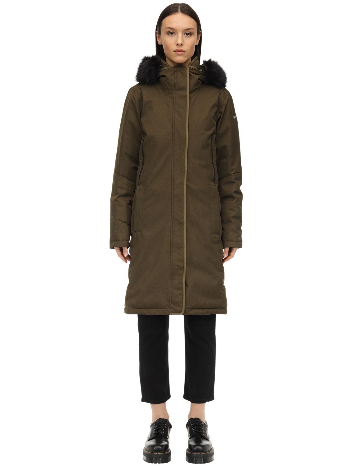 Columbia Hillsdale Down Parka In Olive Green