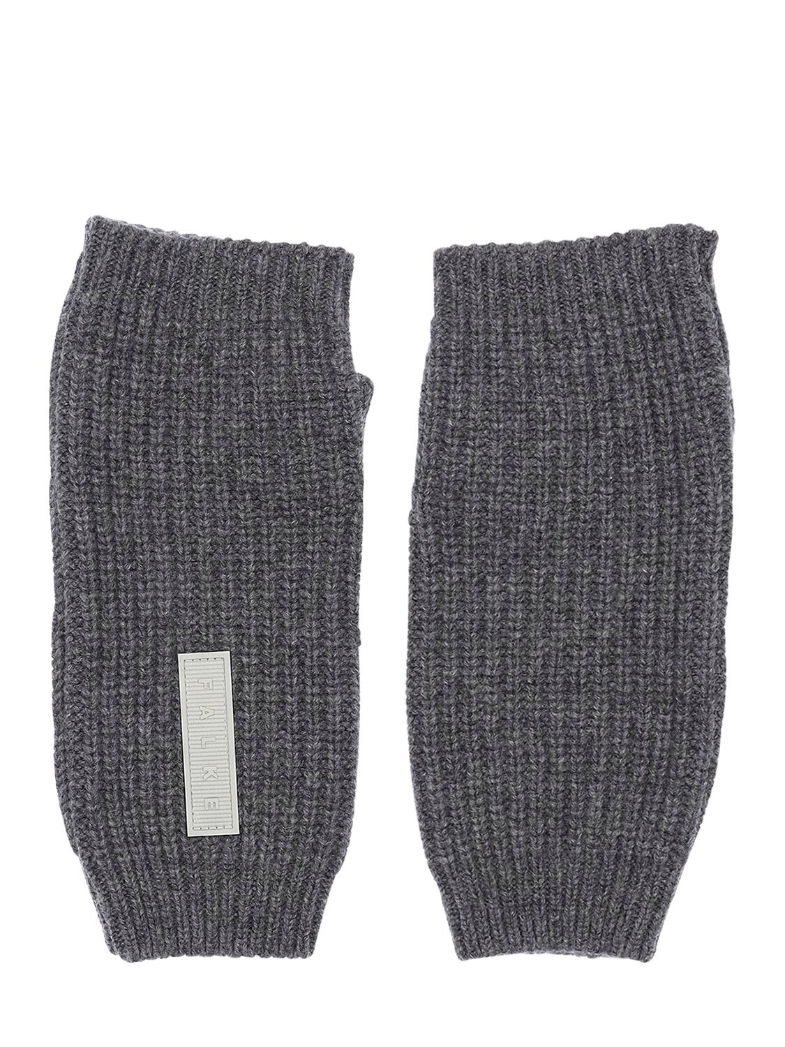 Falke Extra Soft Virgin Wool Blend Half Gloves In Dark Grey