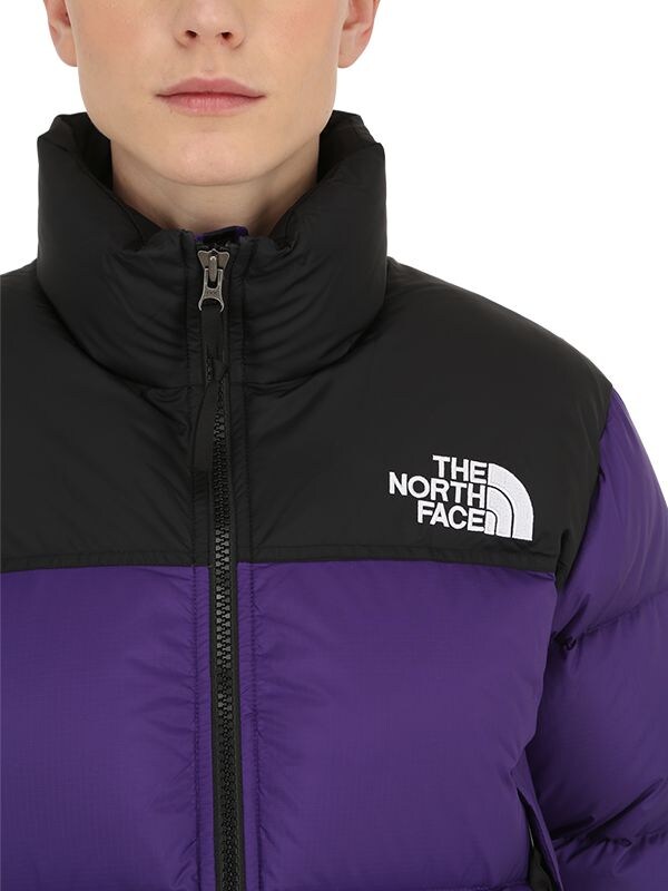 Shop The North Face Womens Nuptse Cropped Down Jacket In Hero Purple