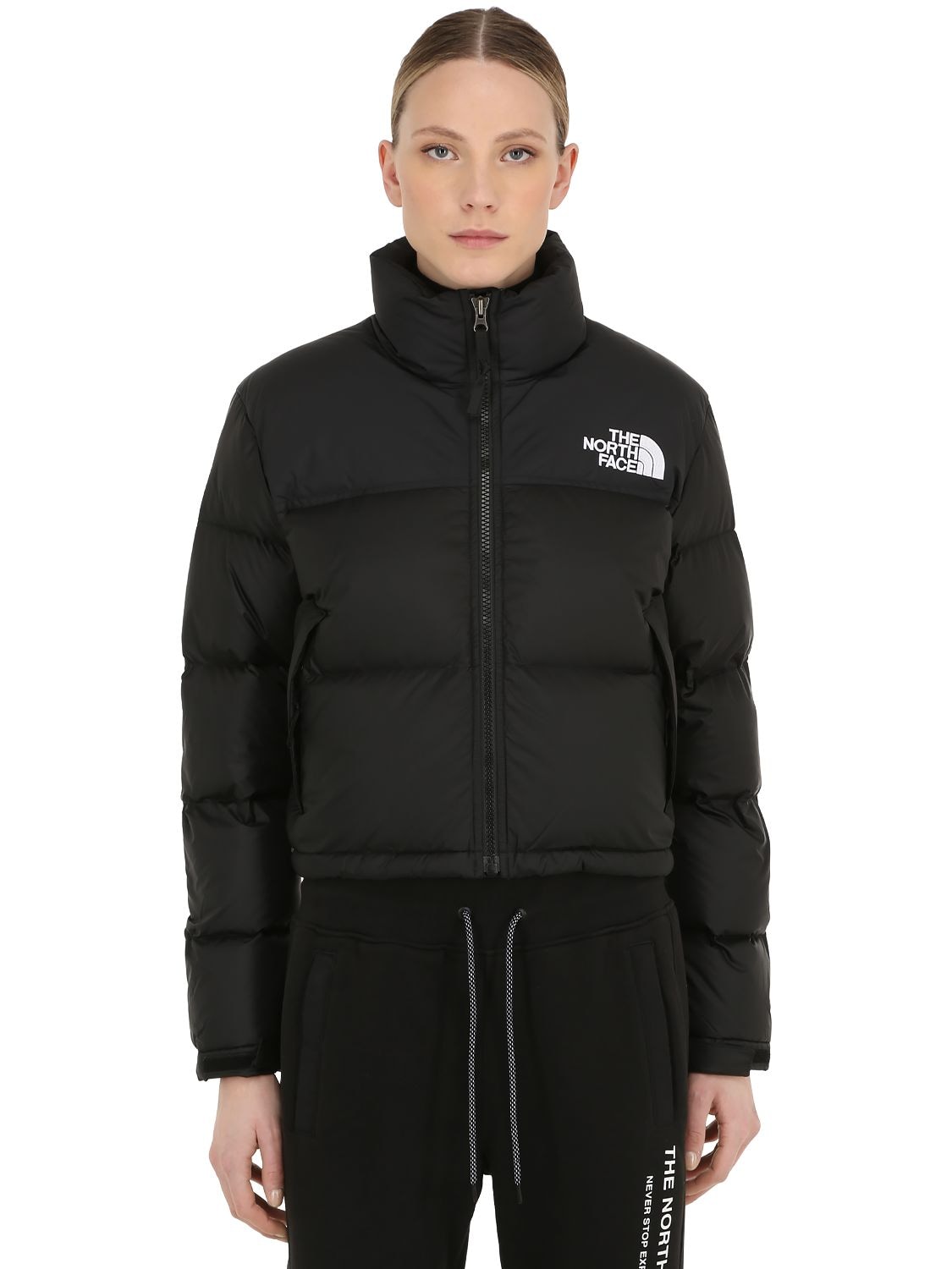 The North Face Womens Nuptse Cropped Down Jacket In Tnf Black