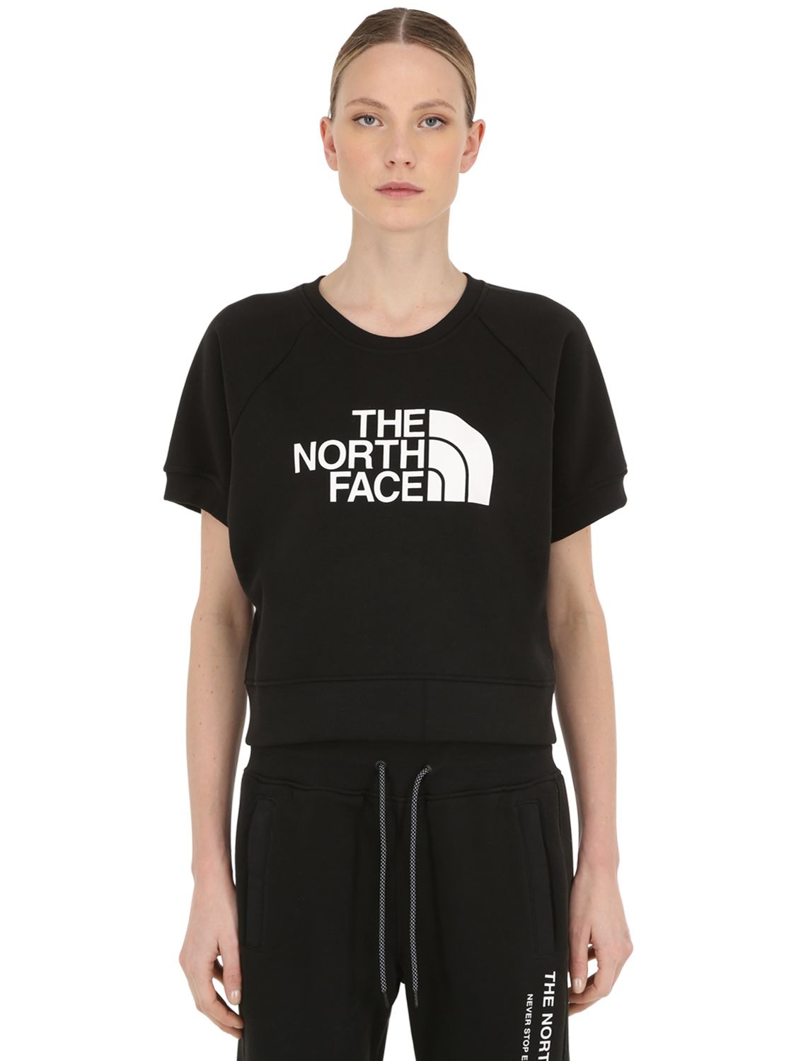 The North Face Womens Nse Graphic Cotton Blend T-shirt In Black