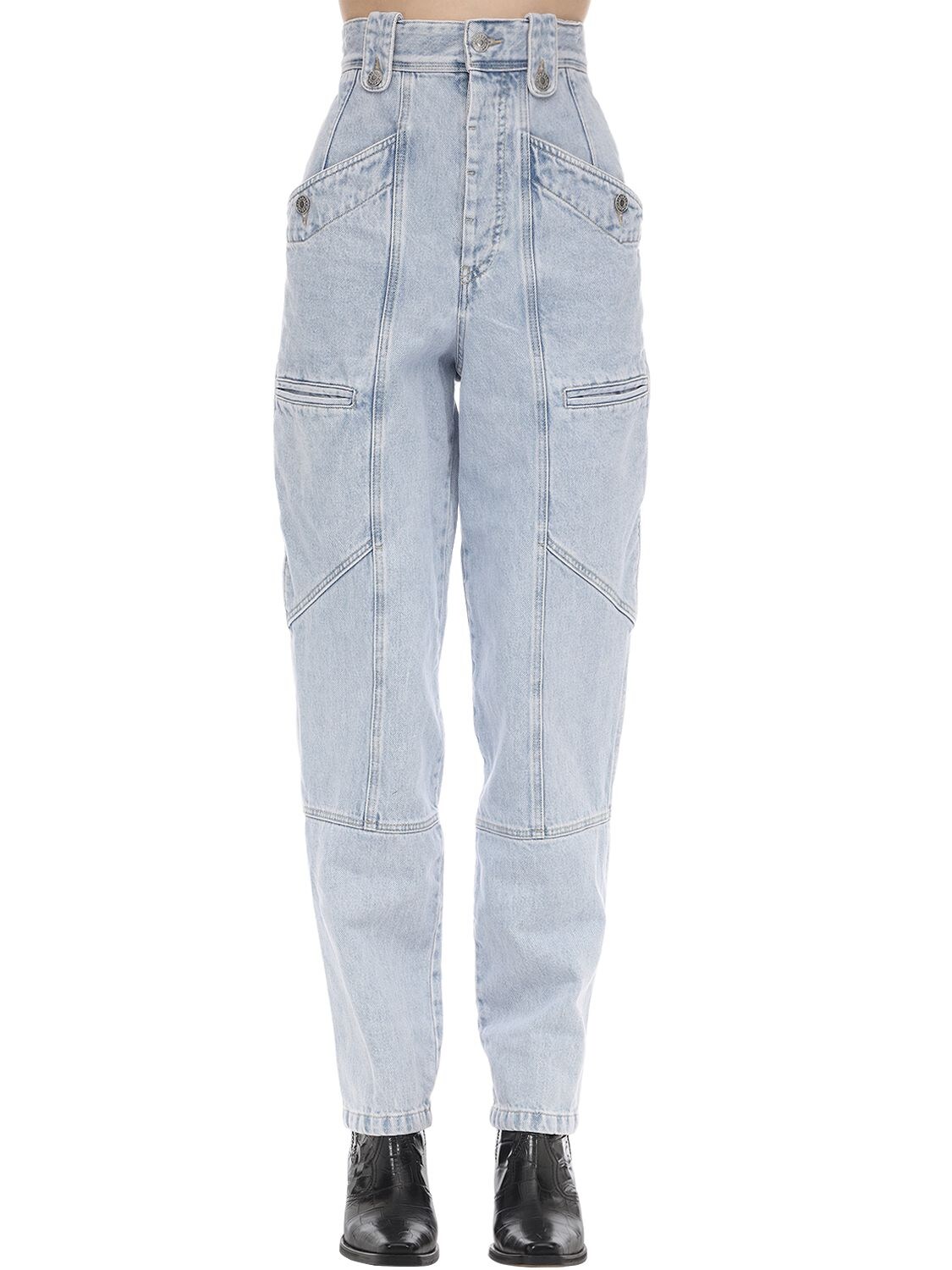 Isabel Marant Étoile Neko J Boyfriend Cotton Denim Jeans In Lilac Grey