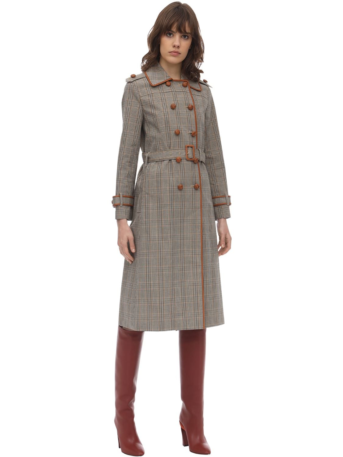 Tory burch discount plaid trench coat