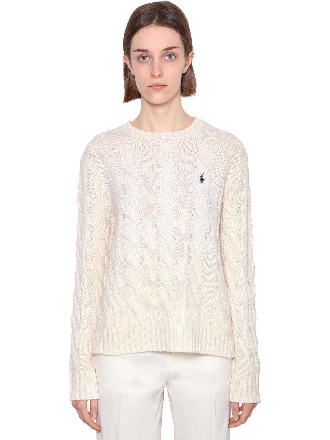 Polo Ralph Lauren Julianna Merino Wool & Cashmere Sweater In Cream