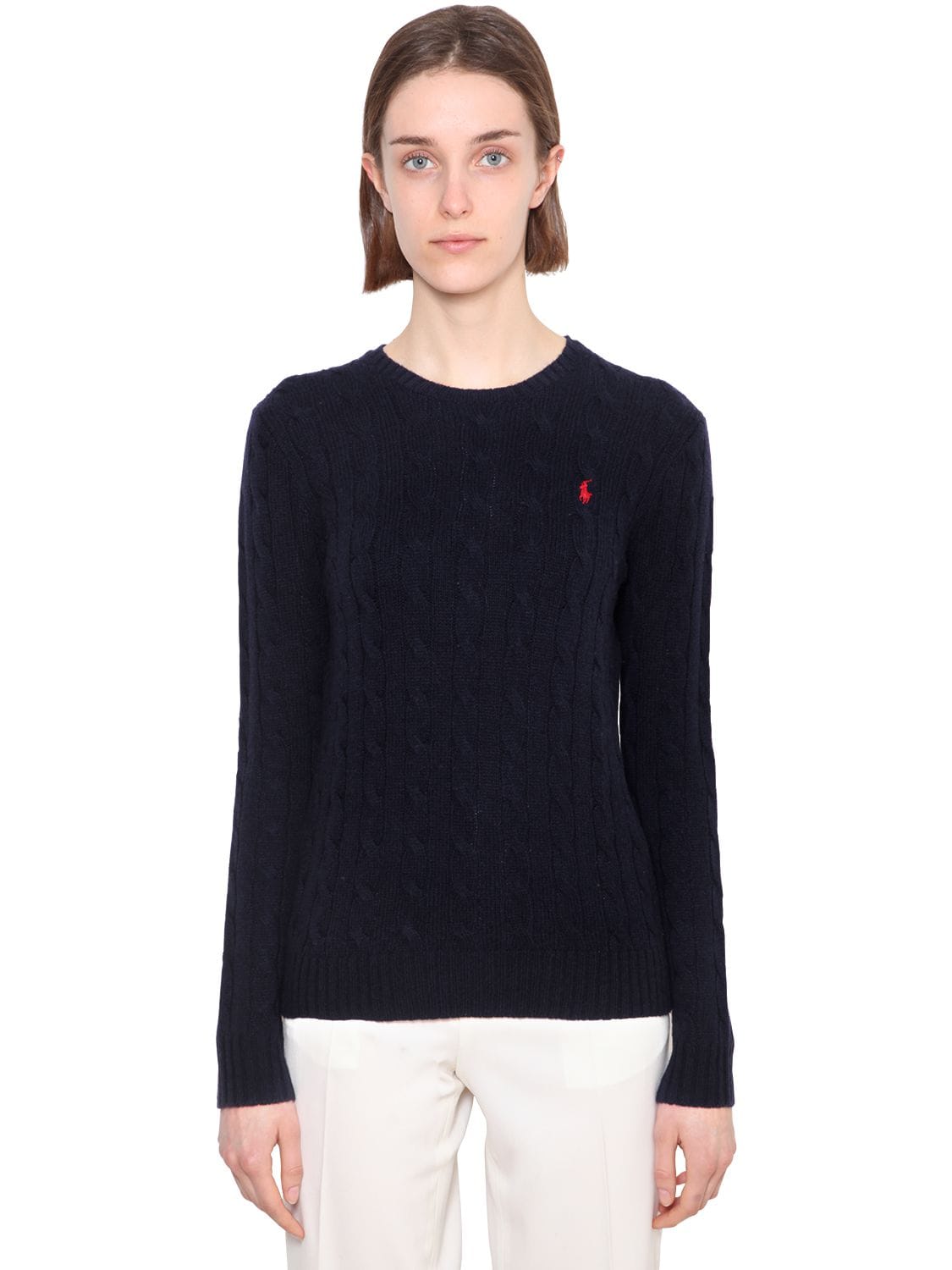 Polo Ralph Lauren Julianna Merino Wool & Cashmere Sweater In Navy