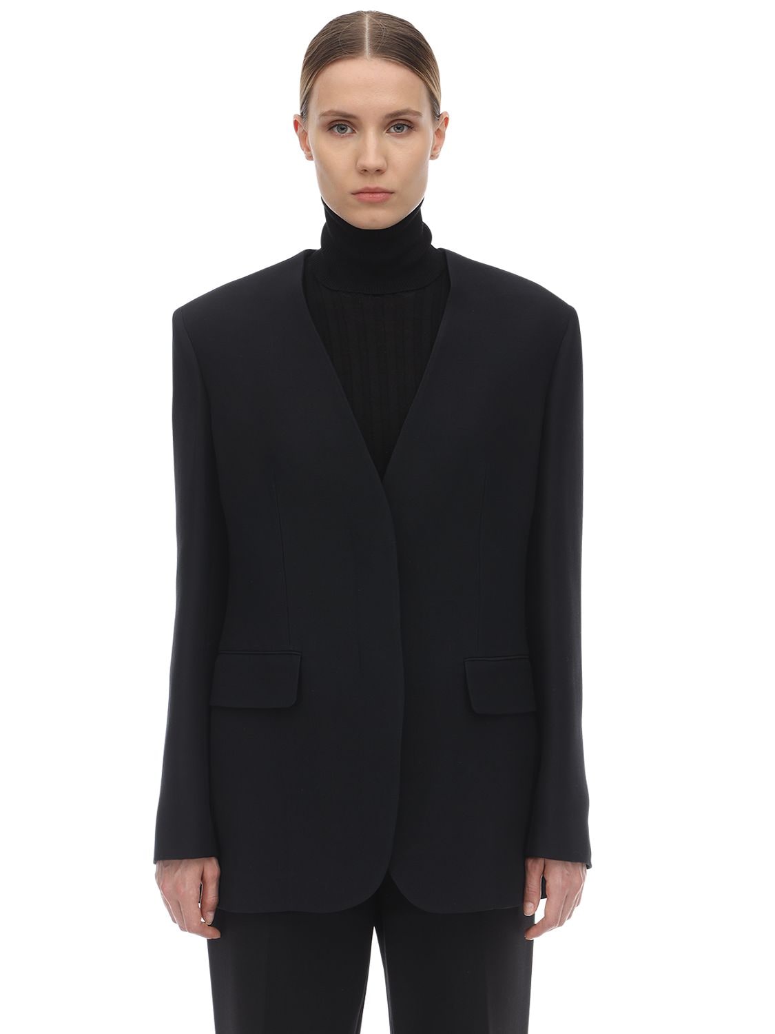The Row - Murray soft wool & silk jacket - Black | Luisaviaroma