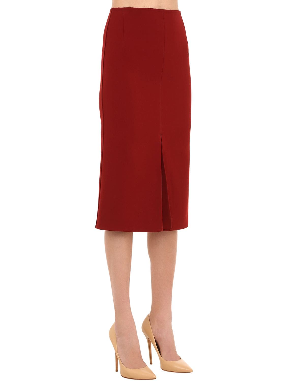 VICTORIA BECKHAM BONDED CREPE MIDI SKIRT,70IF4I016-QK9SREVBVVG1