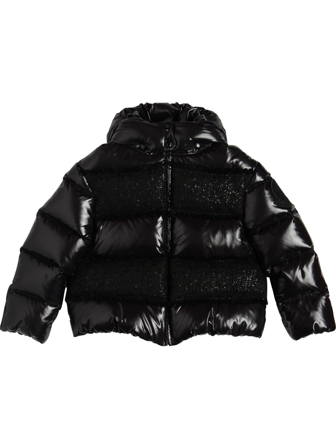moncler "elbe"圈圈呢拼接尼龙羽绒服 70ifgt040-otk50