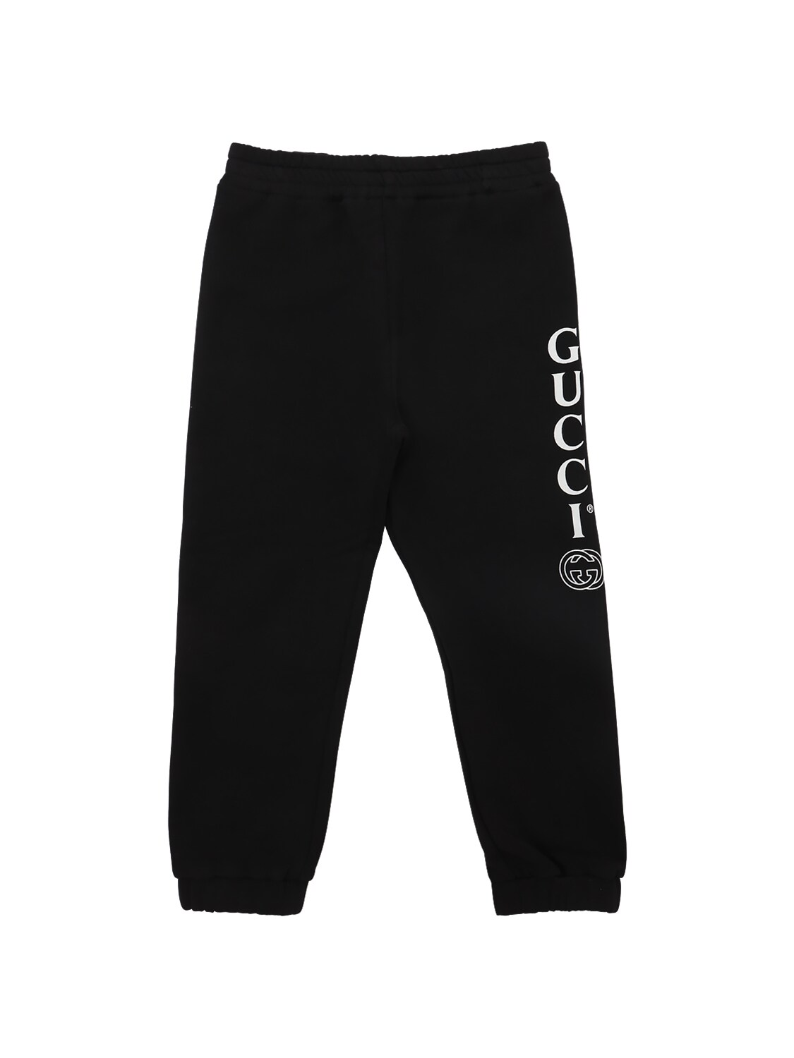 Gucci Kids' Logo Print Cotton Sweatpants In Black
