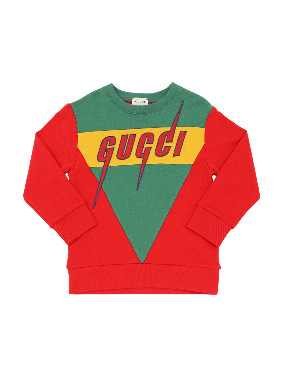 GUCCI EMBROIDERED PATCH LOGO COTTON SWEATSHIRT,70IFH9010-NJQ3NW2