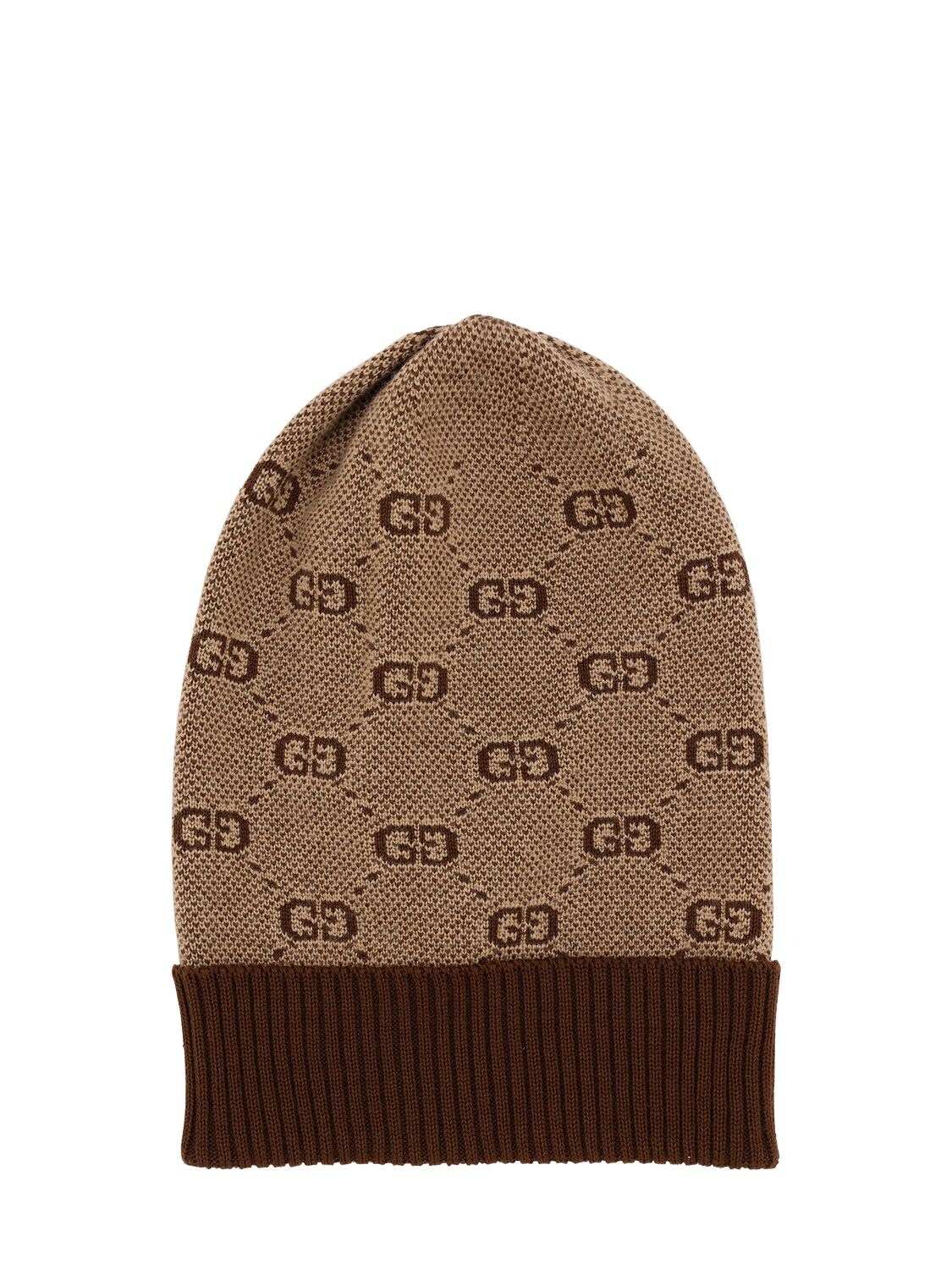 Gucci Babies' Knitted Wool Hat In Brown