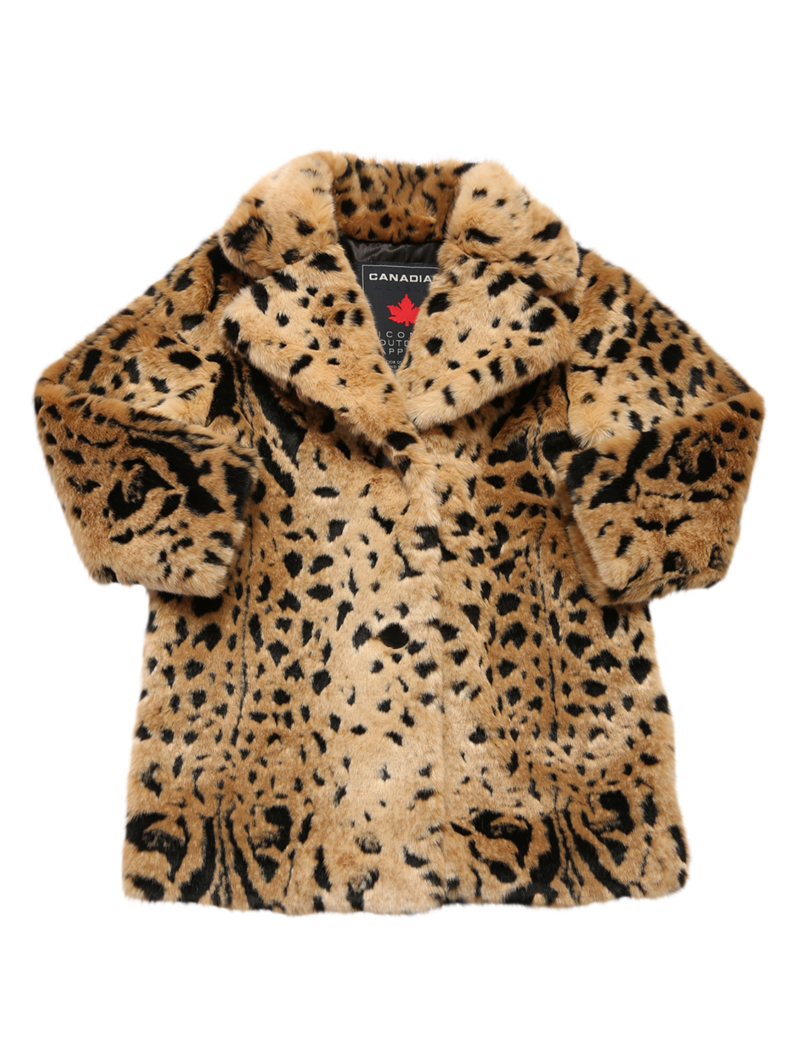Canadian Kids' Leopard Print Faux Fur Coat In Brown ModeSens