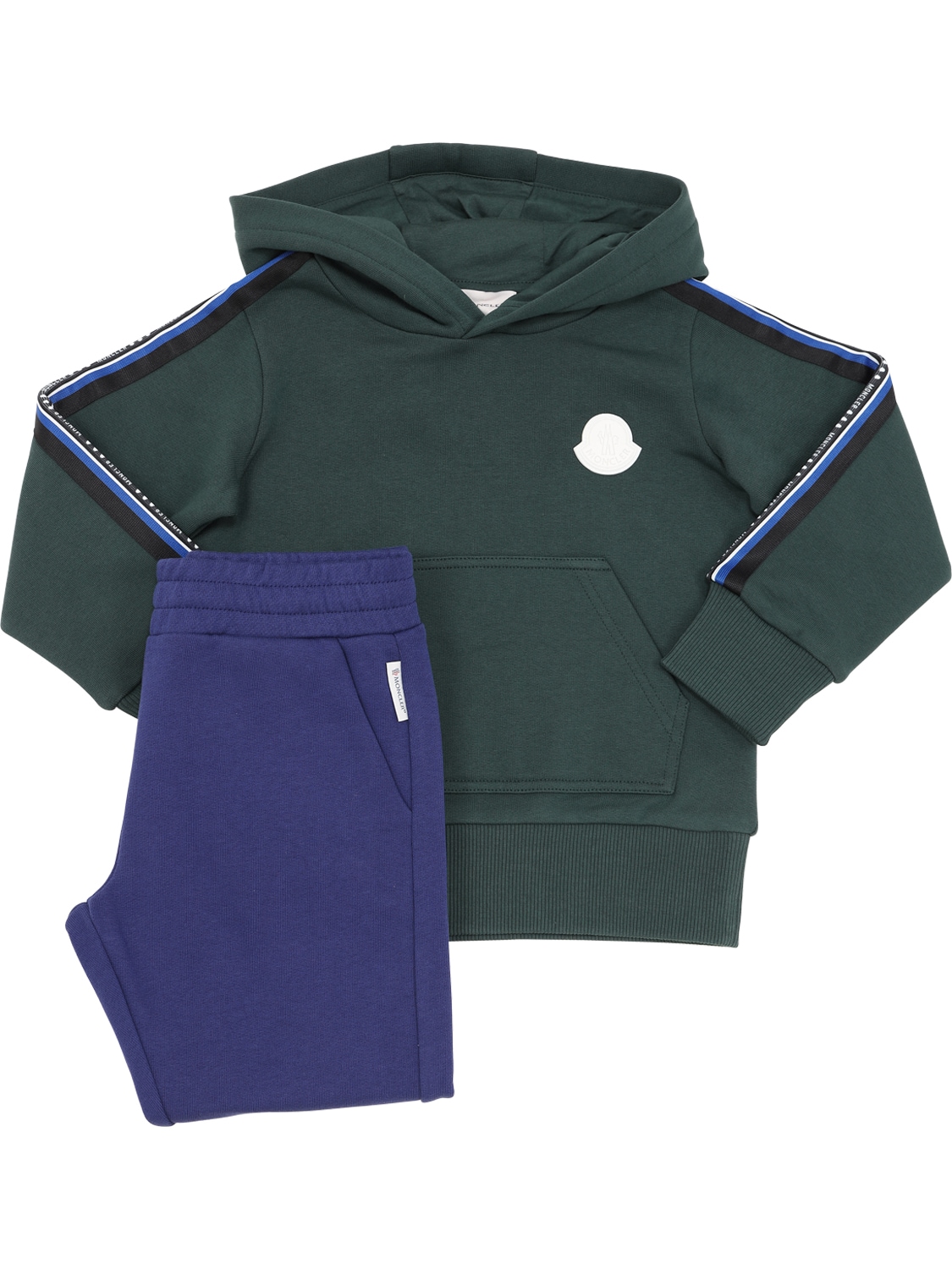 Moncler Kids' Cotton Sweatshirt & Sweatpants In Dark Green,navy