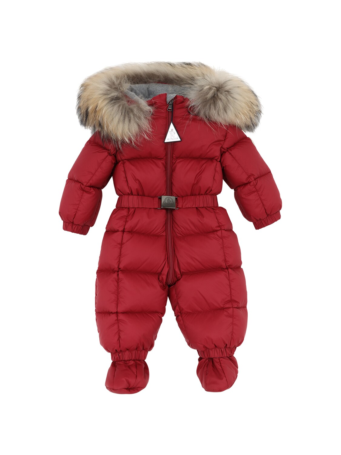 Moncler Babies' New Jean Nylon Down Jumpsuit In Red