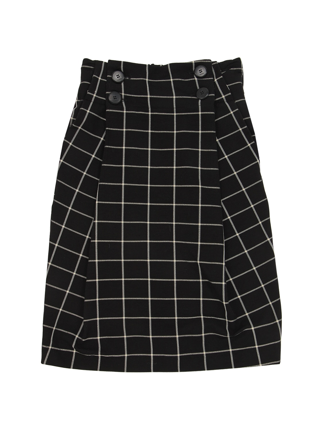 Unlabel Kids' Long Check Print Viscose Blend Skirt In Black