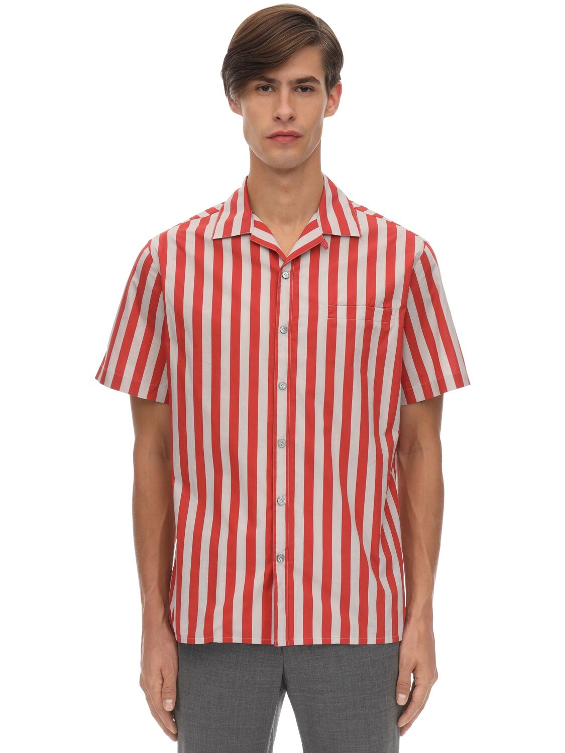 LANVIN STRIPED COTTON POPLIN BOWLING SHIRT,70IG0D003-MZAXMG2