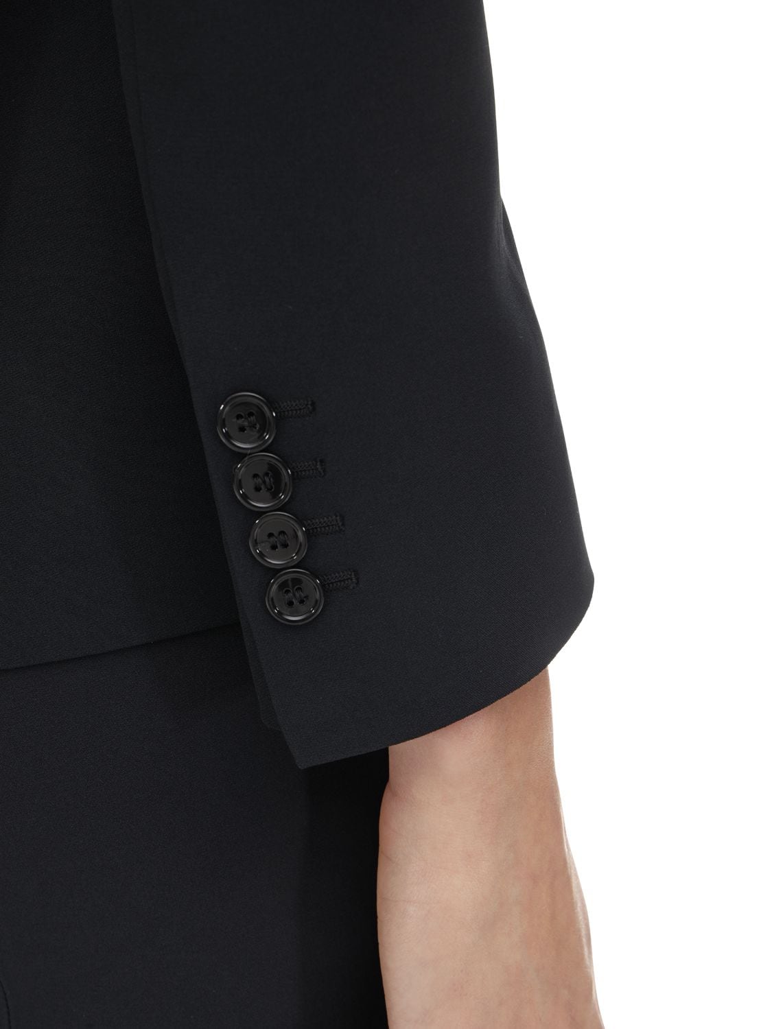 Shop Alexander Mcqueen Leaf Crepe Single Breast Fitted Blazer In Black