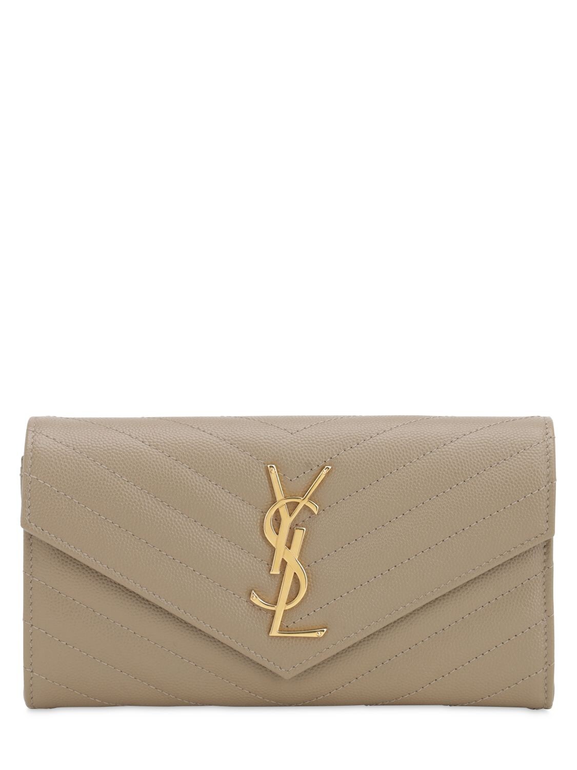 SAINT LAURENT LARGE MONOGRAM QUILTED LEATHER WALLET,70IG1N009-MTCYMG2