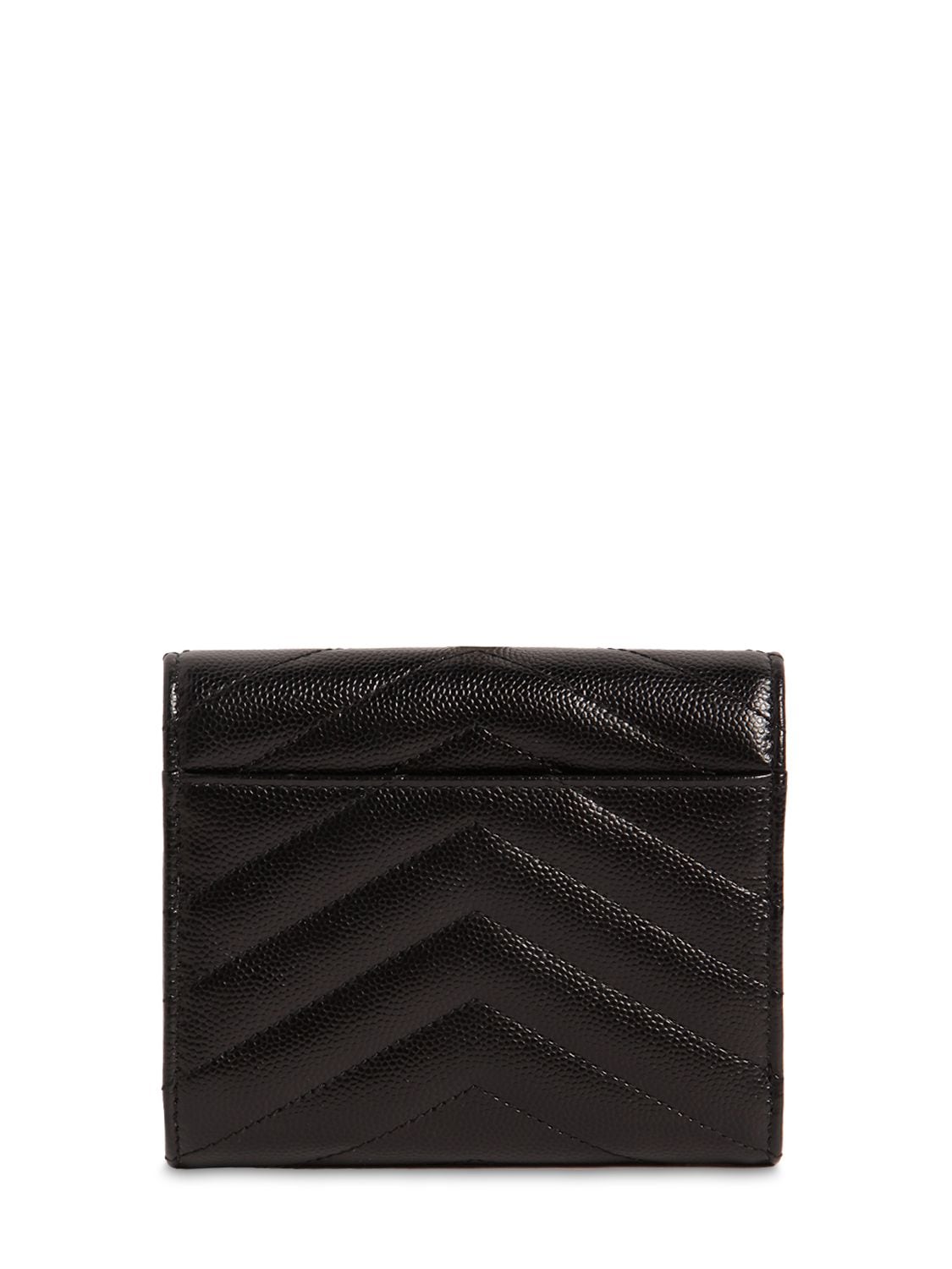 Shop Saint Laurent Cassandre Matelassé Leather Wallet In Black