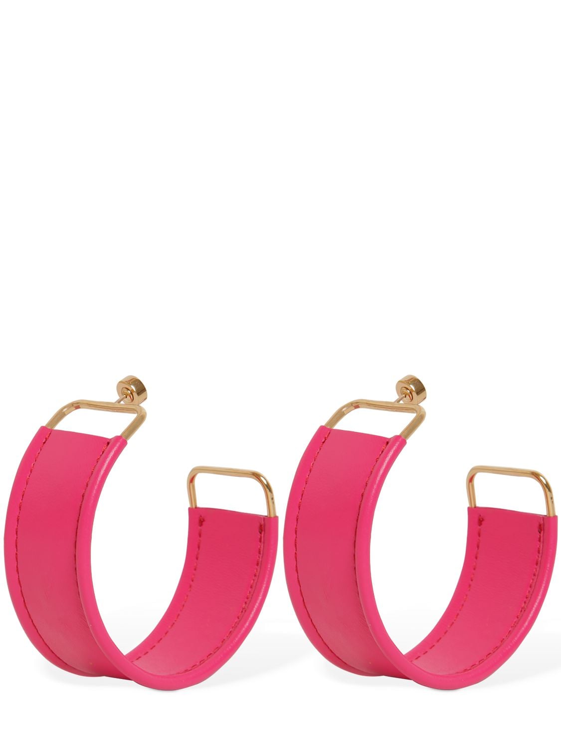 JACQUEMUS LES FAUTEUILS BIG HOOP LEATHER EARRINGS,70IG1T005-UELOSW2